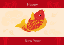 Double Goldfish New Year Card