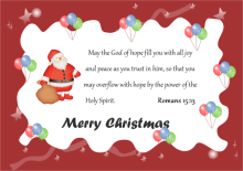 Christmas Card Bible Saying