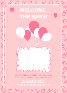 Balloon Birthday Invitation Card