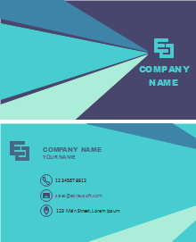 Gray Blue Turquoise Business Card