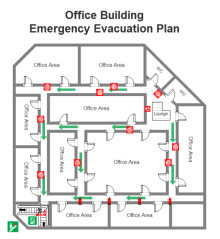 Colored Evacuation Plan