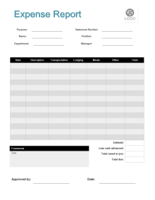 Expense Report Form Template