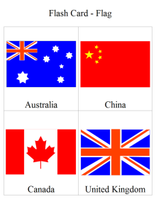 Carte de vocabulaire de drapeau