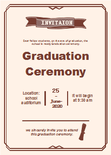 School Graduation Ceremony Invitation