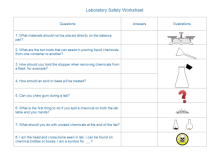 Laboratory Safety Worksheet