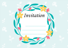 Flower Wreath Invitation Card