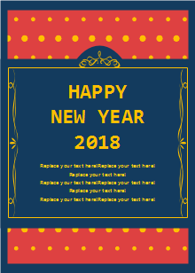 Orange Dots New Year Card