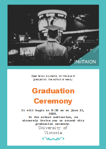 Graduation Ceremony Invitation