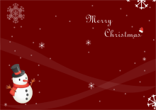 Red Background Reindeers Christmas Card
