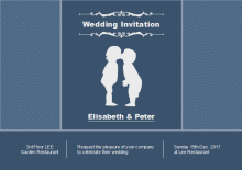 Purple Background Wedding Invitation