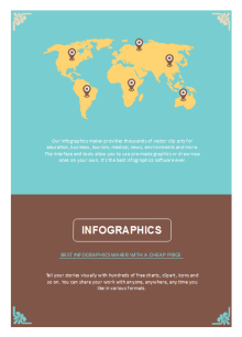 Modèle vierge d'infographie - carte mondiale