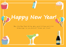 Yellow New Year Card